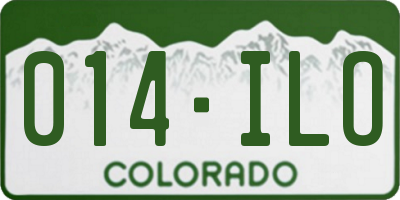 CO license plate 014ILO