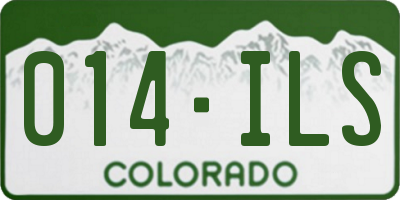 CO license plate 014ILS
