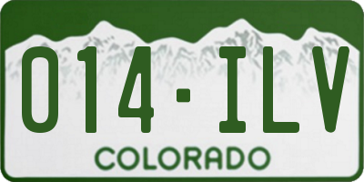 CO license plate 014ILV
