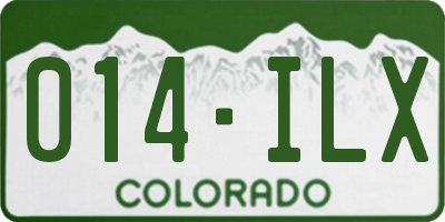 CO license plate 014ILX