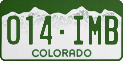 CO license plate 014IMB