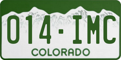 CO license plate 014IMC