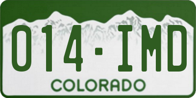 CO license plate 014IMD