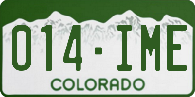 CO license plate 014IME