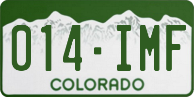 CO license plate 014IMF