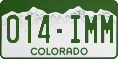 CO license plate 014IMM