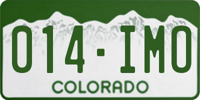 CO license plate 014IMO