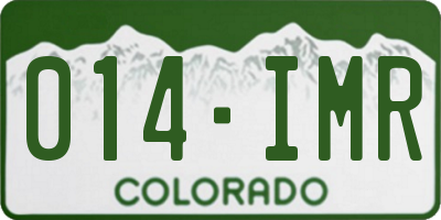 CO license plate 014IMR