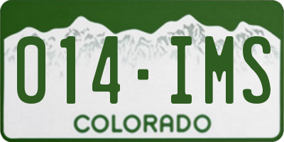 CO license plate 014IMS