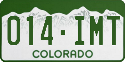 CO license plate 014IMT
