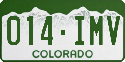 CO license plate 014IMV