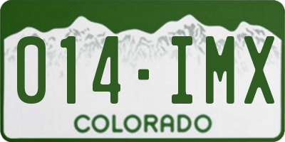 CO license plate 014IMX