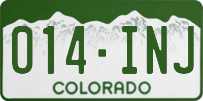 CO license plate 014INJ