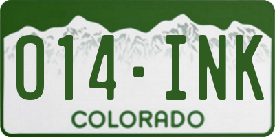 CO license plate 014INK