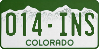 CO license plate 014INS