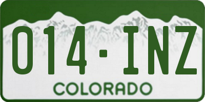 CO license plate 014INZ