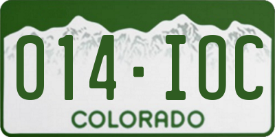 CO license plate 014IOC