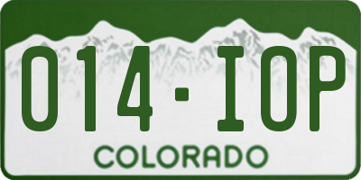 CO license plate 014IOP