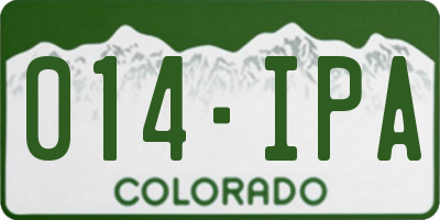CO license plate 014IPA