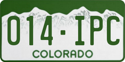 CO license plate 014IPC