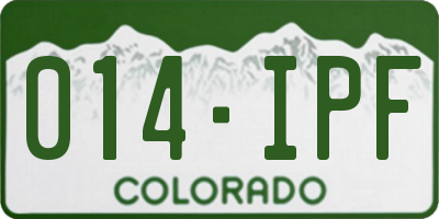 CO license plate 014IPF