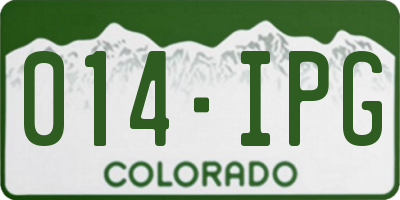 CO license plate 014IPG