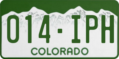 CO license plate 014IPH