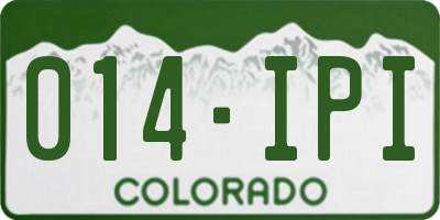 CO license plate 014IPI