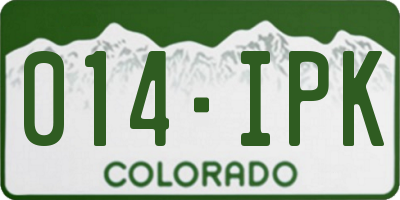 CO license plate 014IPK