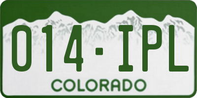CO license plate 014IPL