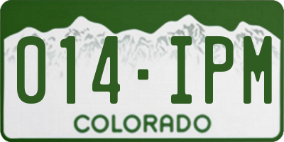 CO license plate 014IPM