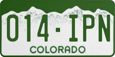CO license plate 014IPN