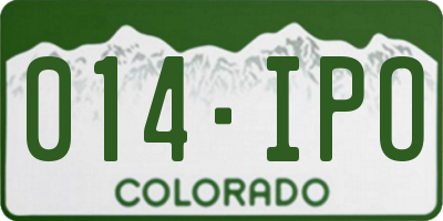CO license plate 014IPO