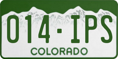 CO license plate 014IPS