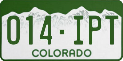 CO license plate 014IPT