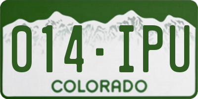 CO license plate 014IPU