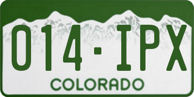 CO license plate 014IPX