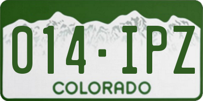 CO license plate 014IPZ