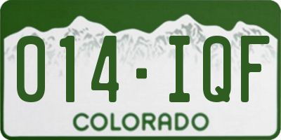 CO license plate 014IQF