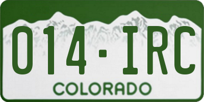 CO license plate 014IRC