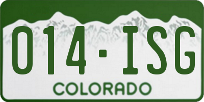 CO license plate 014ISG