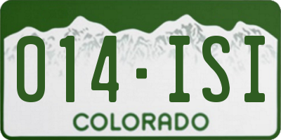 CO license plate 014ISI