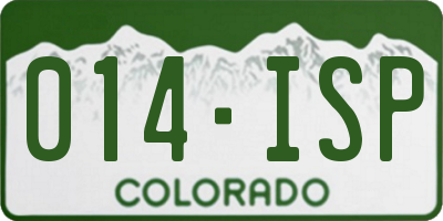 CO license plate 014ISP