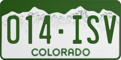 CO license plate 014ISV