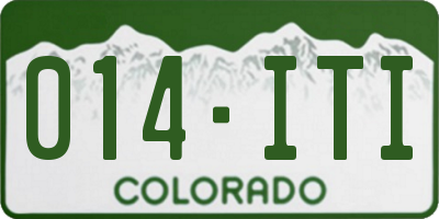 CO license plate 014ITI