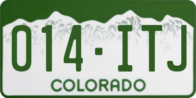 CO license plate 014ITJ