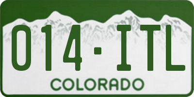 CO license plate 014ITL