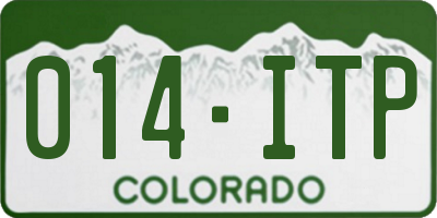 CO license plate 014ITP