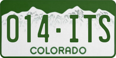 CO license plate 014ITS