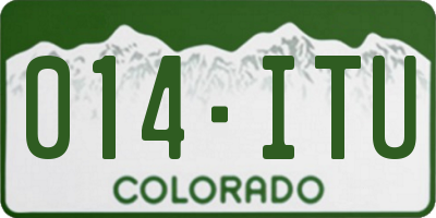CO license plate 014ITU